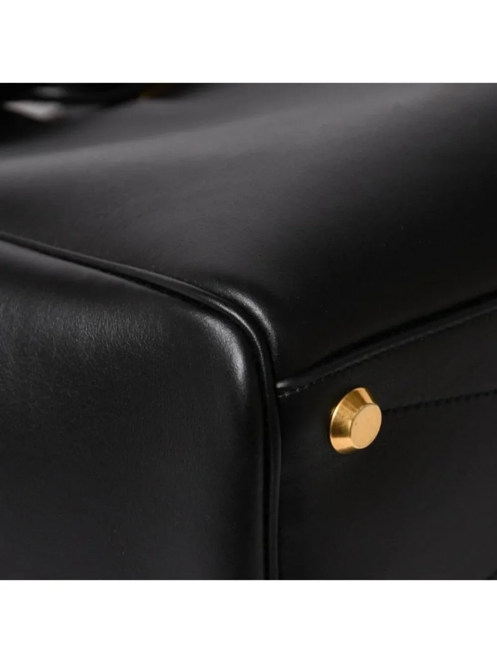 Balenciaga Bel Air Medium Carryall Leather 2-Way Handbag Black Gold